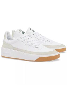 Lacoste Mens Round Toe Lace Up Comfortable Club Sneakers White Size 10.5 NIB